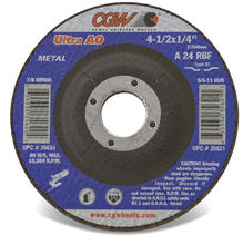 CGW Abrasives 35626 - 1/4" Depressed Center Grinding Wheels, Type 27 - Aluminum Oxide