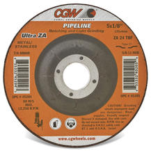 CGW Abrasives 45203 - Pipeline 1/8" Depressed Center Grinding Wheels - Zirconia