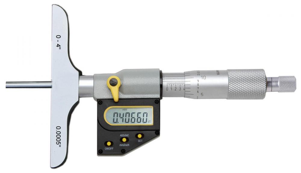 0-6 Flat End -4&#34; Base Asimeto Digital Depth Micrometer