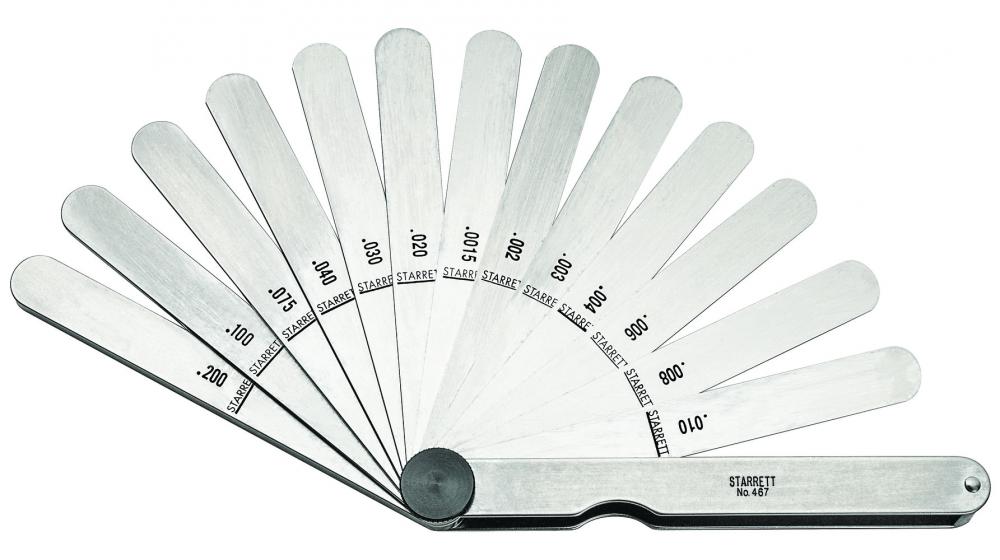 THICKNESS GAGE, .0015-.200&#34; RANGE, 13 LEAVES