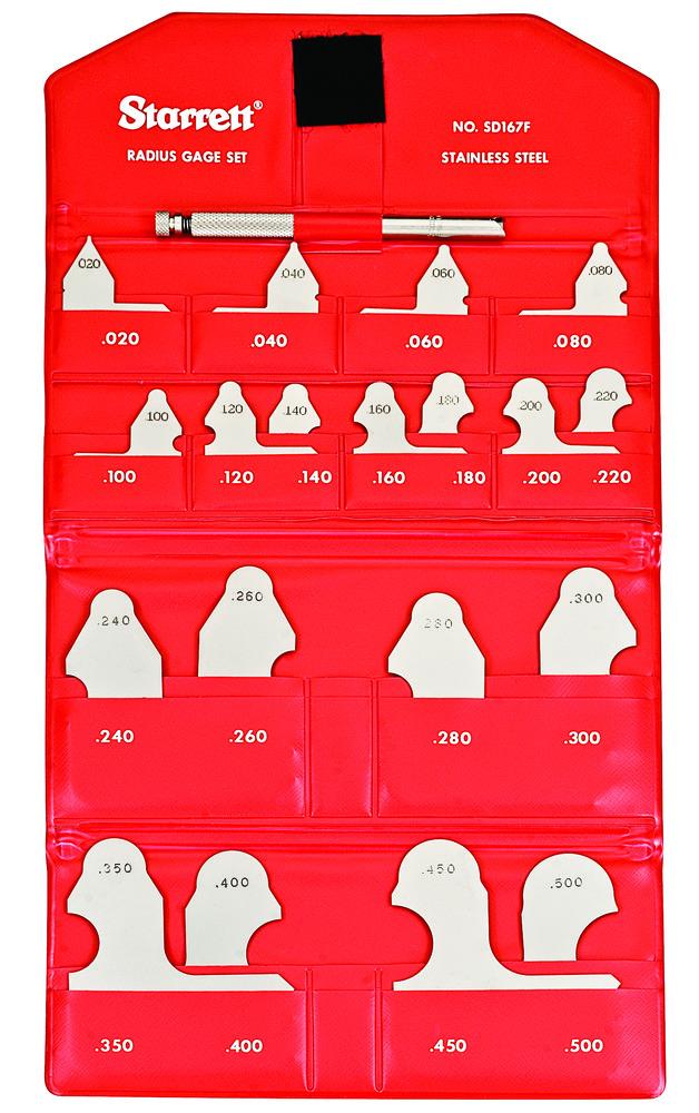 RADIUS GAGE SET, DECIMAL/INCH WITH HOLDER